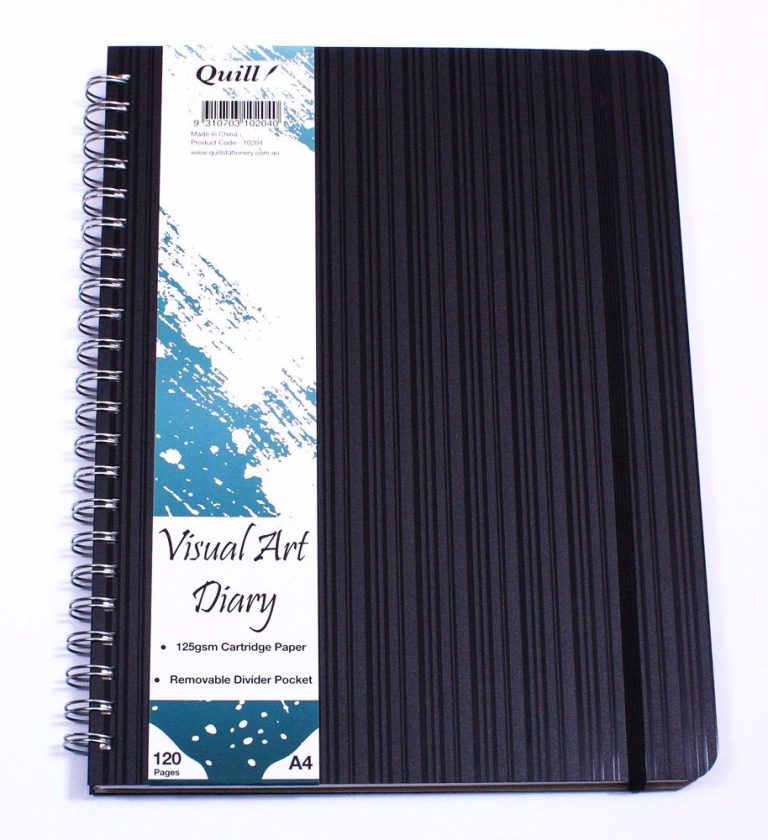 Quill Premium PP Visual Art Diary 125gsm A4 120 Pages – Black – Quill Paper