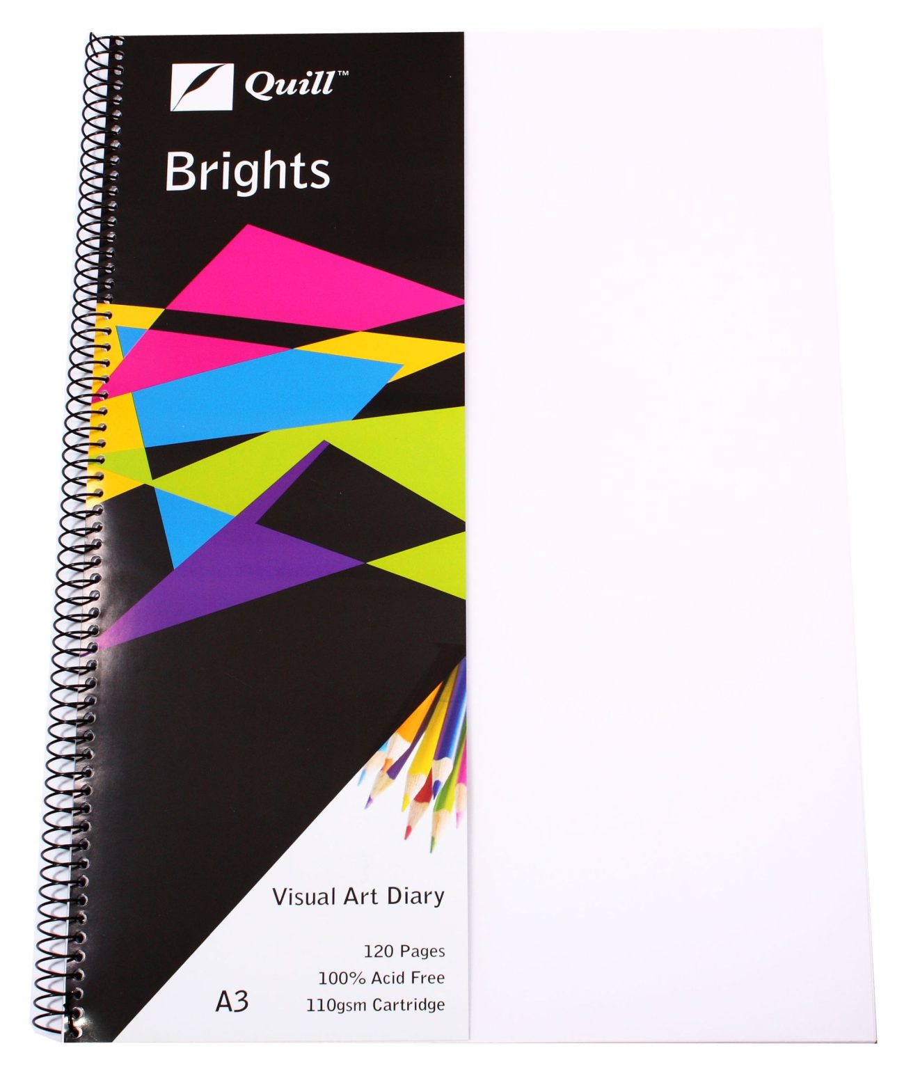 Quill Visual Art Diary PP 110gsm A3 120 Pages – Frost – Quill Paper